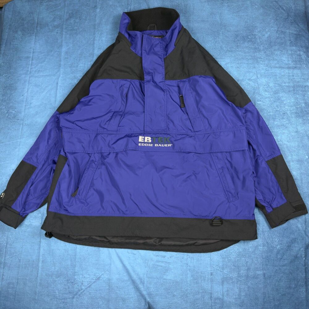 Vintage 90s EBTEK Eddie Bauer Anorak Mens XXL Blue and Black
